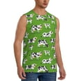 thumbnail image 2 of Haiem Men's Cows With Calfs Green Print Tank Tops Summer Sleeveless Cut Off Workout T-Shirts Fitness Vest Athletic Undershirts-Large, 2 of 8