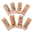 thumbnail image 2 of MasteelfCA 8Pcs Exquisite Wooden Stamper Decorative Patterns Seal Scrapbooking Making Seal, 2 of 7