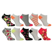 Betsey Johnson Ladies 10Pk Fruit Pattern Low Cut Socks