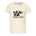 thumbnail image 4 of FASHOFT Toddler Girl Shirts Cousin Team Theme Letter Printed Crew Neck Short Sleeve Sweet Family Kids Daily Casual Tops Toddler Girl Tops Beige 3-4 Years, 4 of 4