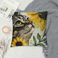 thumbnail image 2 of Summer Pillow Cover Inch Cat Decor Sunflower Farmhouse Seasonal Pillow Case Decorations for Home Sofa Couch (Yellow), 2 of 5