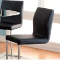thumbnail image 5 of Contemporary Eye Catching Black Leatherette 6pc Counter Height Chairs Metal Chrome Frame Padded High Chairs Dining Room, 5 of 9