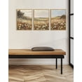 thumbnail image 5 of Drsoum Vintage Wall Art Meadow with Flowers Landscape Scenery Home Decor Retro Wildflower Field Decorations for Bedroom 12x16in3pcs Brown Framed, 5 of 7