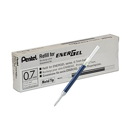 Pentel Refill Ink for EnerGel RTX Retractable Liquid Gel Pen, 12 Pack, 0.7mm, Medium Line, Navy Blue