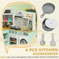 thumbnail image 6 of Qaba Play Kitchen, Corner Kids Kitchen Playset w/ Chalkboard, Range Hood, Ice Maker, Stove, Refrigerator Microwave, Sound & Lights, 6 of 9