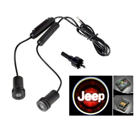 - 2x Jeep Logo 5W Car Door Ghost Laser Projector LED Light 4th Generation