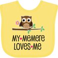 thumbnail image 3 of Inktastic My Memere Loves Me Grandchild Owl for Girl Girls Baby Bib, 3 of 4