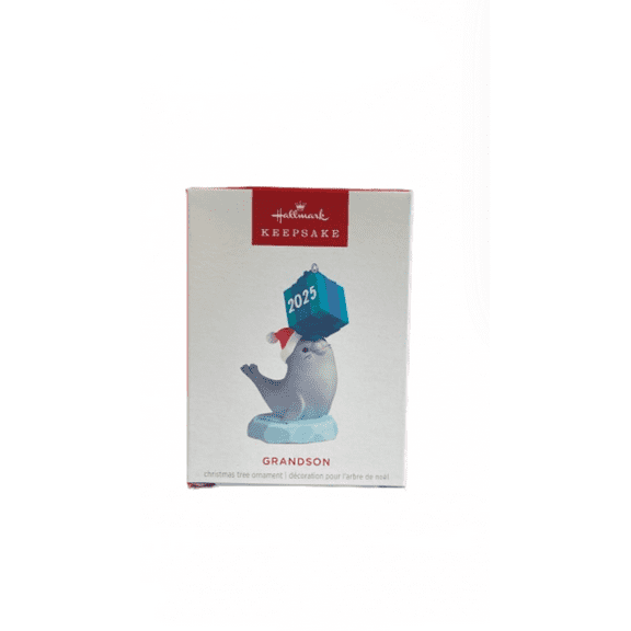 Hallmark 2025 Keepsake Grandson Seal Christmas Ornament New with Box