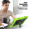thumbnail image 4 of Case for iPad Air 11 Inch M3 2025/M2 2024 (7th/6th Gen) with Screen Protector, 360 Degree Rotating Kickstand Hand Strap Heavy Duty Shockproof Cover with Shoulder Strap, Lime, 4 of 7