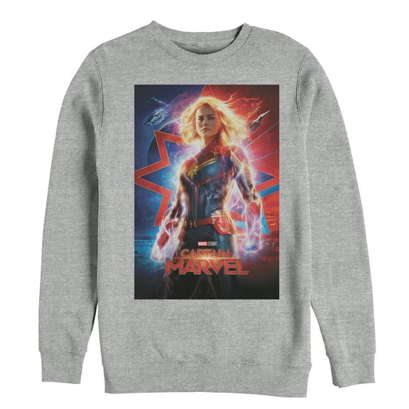 Men's Marvel Captain Marvel Electric Poster Sweatshirt Athletic Heather Medium