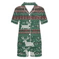thumbnail image 6 of VBTAPA Women Christmas Pajamas Shorts Sets Xmas Printed Short Sleeve Button Down Shirt and Shorts Matching Lounge Set 2 Piece Pjs Sleepwear Multicolor#32 S, 6 of 8