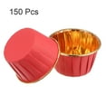 thumbnail image 3 of Uxcell Golden Red Cupcake Cups, Aluminum Foil Standard Cupcake Liners 150 Pack, 3 of 6