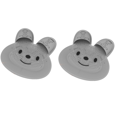 thumbnail image 1 of 2-pack Extra-Large Shower Foot Scrubber Mat - Non-Slip Bath Massage Pad for Exfoliation, Cute Animal Design, Gray, 1 of 6