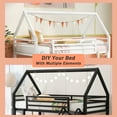 thumbnail image 6 of Kacho Metal House Bunk Bed with Slide, Twin Over Twin House Bunk Bed with Ladder and Slide, Metal Bunk Bed Frame with Stairs, Guardrail for Teens, White, 6 of 7