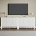 thumbnail image 7 of RoyalCraft Fluted Sideboard Buffet Cabinet with Storage, Modern Wood Credenza Buffet Sideboards with 3 Doors, Bar Cabinet Console Table for Kitchen Dining Living Room Entryway (Matte White), 7 of 7