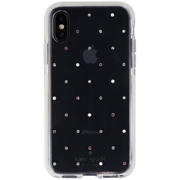 Kate Spade Defensive Hardshell Case for iPhone XS and X - Clear / Pin Dot Gems