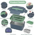 thumbnail image 6 of WisaKey Electric Heated Lunch Box 1.8L, 100W Portable Food Warmer - 12V/24V/110V/220V, Stainless Steel, Leakproof - Car, Truck, Work, Travel, Home, 6 of 10