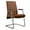 Dark Brown, variant on LeisureMod Aleen Mid-Century Modern Office Chair with Upholstered Seat and Metal Armrest (Black)