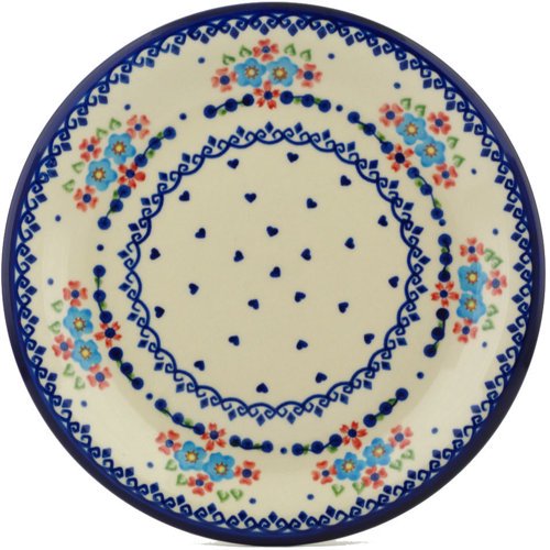 Polmedia Hearts and Flowers Polish Pottery Decorative Plate