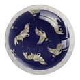 thumbnail image 1 of 4 Pcs Japanese Crane Knobs for Kitchen Cabinet Cupboard Dresser Bookcase Drawer Pulls Handles Round Home Decor, 1 of 5