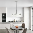 thumbnail image 3 of Hunter - Lochemeade 5-light Brushed Nickel, Large Chandelier, Dimmable, Modern Style, Candle Shaped, for Bedrooms, Dining, Living Rooms - 19197, 3 of 10