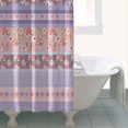 thumbnail image 4 of Purple Pioneer Flower Striped Pattern Shower Curtain 36"x72" ,Bathroom Decorative Shower Curtains Set with 12 Hooks,Modern Waterproof Washable Shower Curtain, 4 of 6