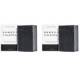 thumbnail image 1 of HERBIVORE Jabón de barra de limpieza suave de carbón de bambú, para rostro y cuerpo, limpia y exfolia profundamente, adecuado para todo tipo de piel, vegano, 4 oz (paquete de 2), 1 of 5