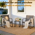 thumbnail image 2 of 3-Piece Patio Furniture Set, Lofka Outdoor Bistro Table and Chairs for 2, Textilene Seat & Steel Frame for Backyard, Garden, Lawn, Gray, 2 of 9
