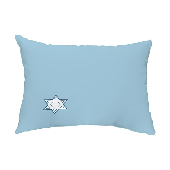Simply Daisy, 14" x 20" Star's Corner Light Blue Decorative Hanukkah Outdoor Pillow