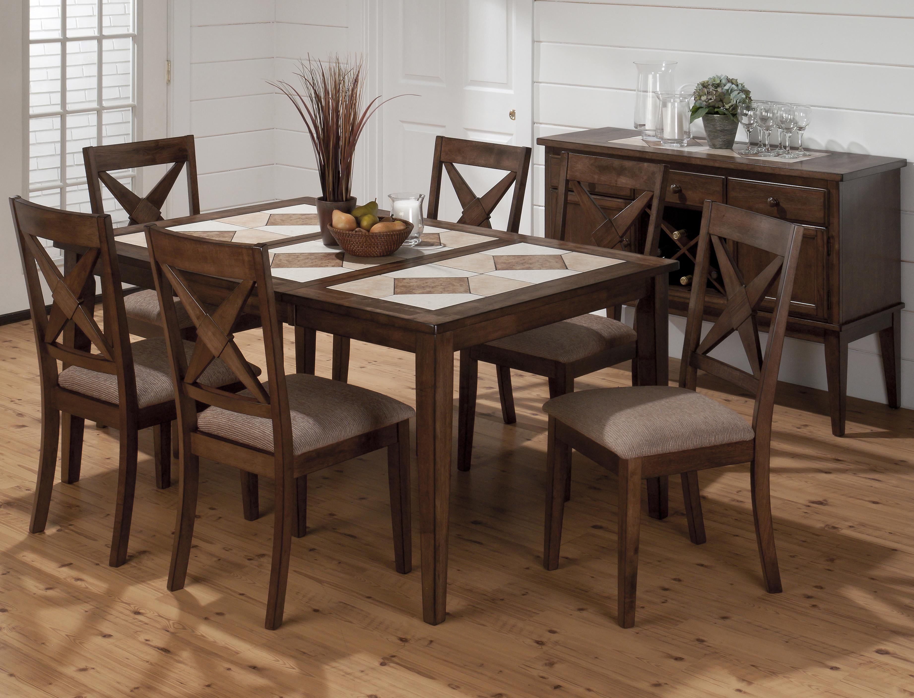 Tucson Dining Table With Ceramic Tile, Round Kitchen Table With Ceramic Tile Top