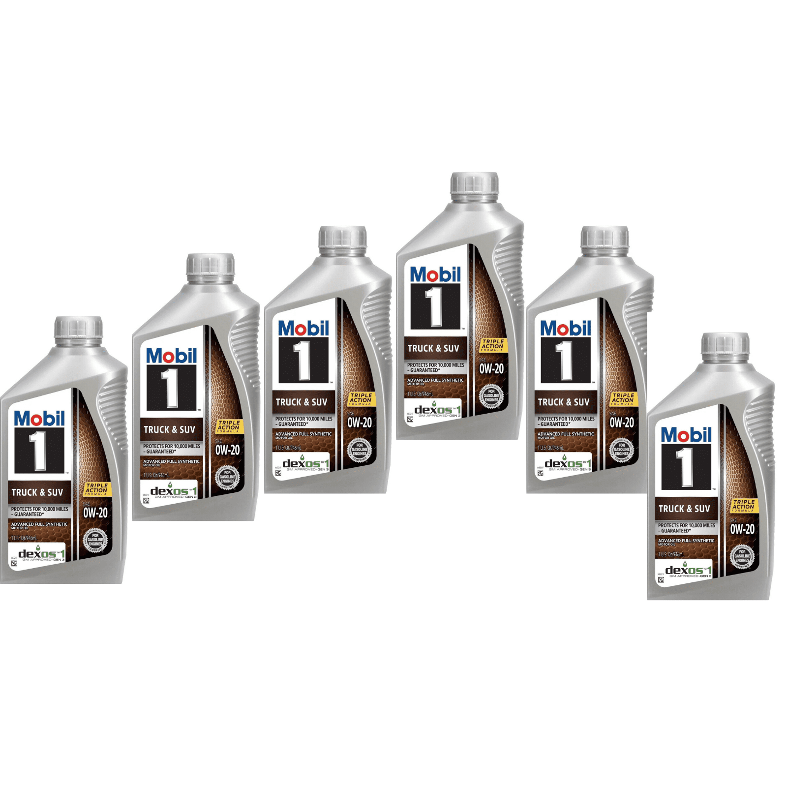 Mobil 1 124592 Truck & SUV Full Synthetic Motor Oil 0W20 Pack of 6