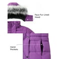 thumbnail image 6 of ZSHOW Girls' Winter Jacket Quilted Winter Coat Long Snow Jacket Purple 8, 6 of 11