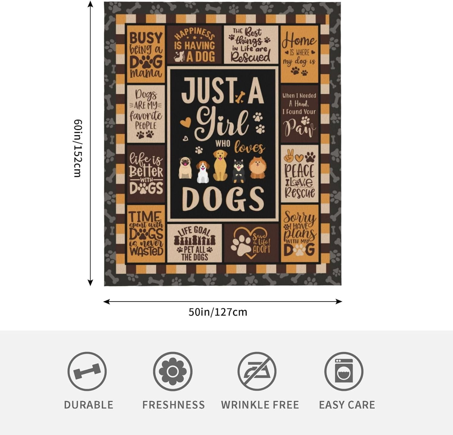 Christmas Dog Mom Gifts Blanket 60" x 50" - Xmas Gifts for Dog Lovers Women - Dog Mom Gift for Women for Christmas - Dog Owner Gift for Women - Dog Themed Gifts for Dog Moms - Dog Lover Gift