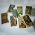 thumbnail image 2 of Cartas de tarot doradas Baraja de cartas de tarot a prueba de agua para amigo aficionado (negro dorado), 2 of 6
