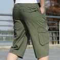 thumbnail image 5 of IYTR Men's Cargo Shorts Casual Solid Color Straight Shorts Summer Loose Multi-Pockets Pants Green XXXXXXL, 5 of 6