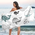 thumbnail image 6 of Coolnut Whale Beach Towel, Sand Free Super Absorbent Oversized Travel Towel with Mesh Bag for Beach, Camping, Swimming, Holiday, 30 x 60 Inch Washcloth Gift, 6 of 7