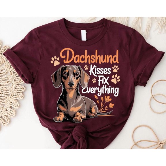 Dachshund Kisses T-Shirt: Wiener Dog Pet Lovers TSHIRT All Size S-5XL