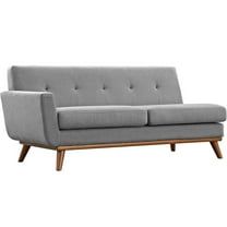 Modway Engage Left-Arm Upholstered Fabric Loveseat in Expectation Gray