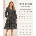 thumbnail image 6 of CASSIE LIZ Plus Size Dresses 3X for Women Black Floral Long Sleeve Dress V Neck Smocked Waist Tiered A Line Midi Dress with Pockets Size 3XL, 6 of 6