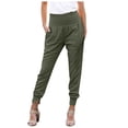 thumbnail image 4 of B91xZ Pantalon à Paillettes pour Femmes Pantalon Large Extensible Décontracté Confortable Taille Haute, Vert L, 4 of 5