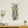 thumbnail image 7 of Artificial Violet Hanging Floral Bouquet,5 Stem Silk Fake Floral Vine,Indoor Outdoor Garden Wall Decor,Low Maintenance Hanging Orchid Design,Multi Scene Home Balcony Ceiling Decor, 7 of 7