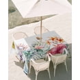 thumbnail image 3 of 60x84 Inch Outdoor Tablecloth with Umbrella Hole Zipper Rectangle Summer Tropical Rectangular Tablecloths Outside Waterproof Watercolor Palm Leaves Butterfly Flower Patio Table Cover for Picnic Party, 3 of 8
