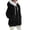 Black, variant on Plus Size Winter Coats for Women Full Zip Oversized Fleece Sherpa Jacket Drawstring Fuzzy Hooded Outerwear w/Pockets Light Gray XL