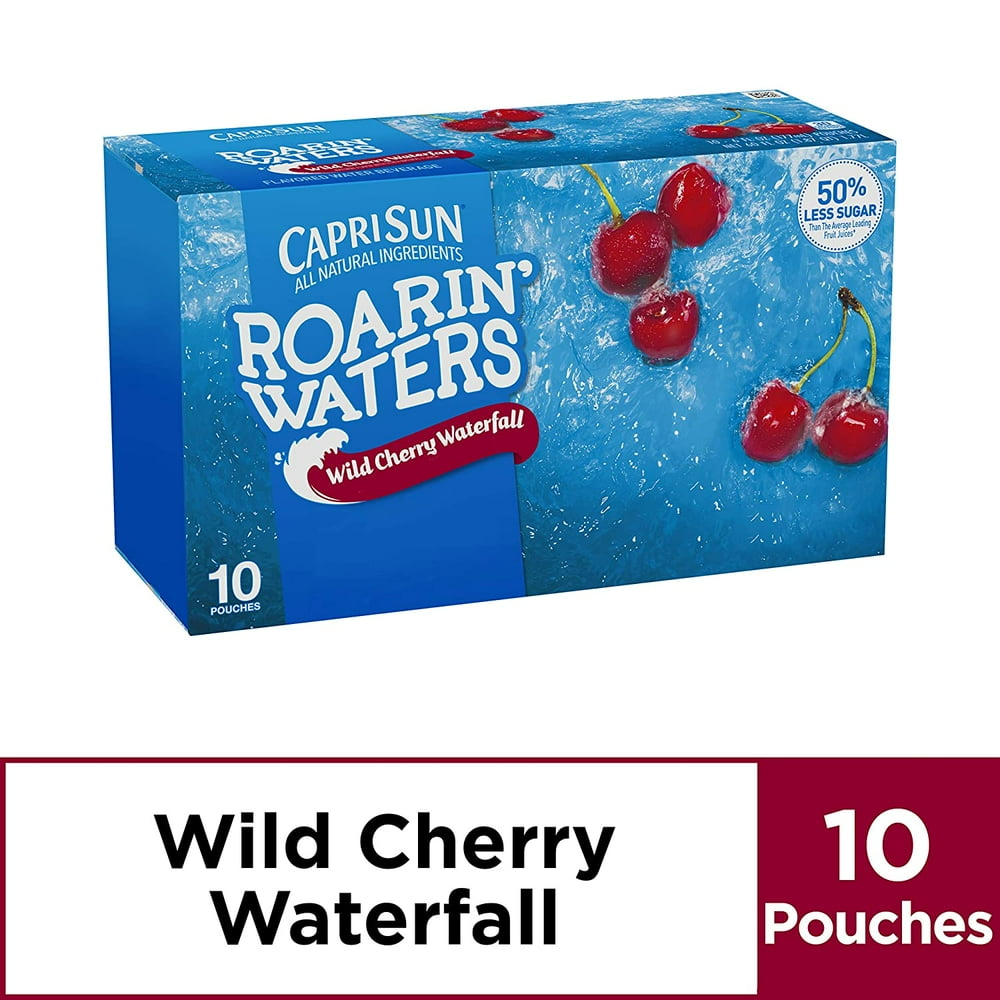 Capri Sun Roarin Waters Wild Cherry Waterfall Flavored Water, 10 ct