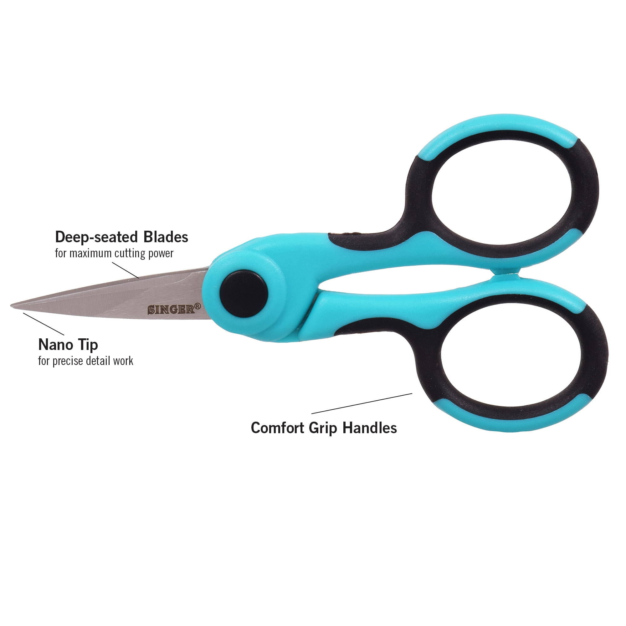 Sewing scissors with Ring Lock System and with Soft-Touch and non-slip  handle - OPTIMA line - TWIST