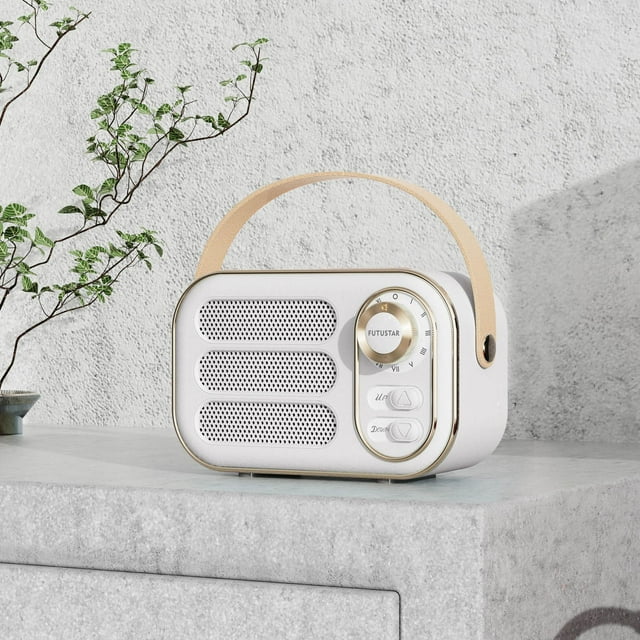 EGNMCR Machine Sonore Multifonctionnelle Mini Portable Radio FM Haut-Parleur Bluetooth USB TF AUX Intérieur Extérieur Design Rétro Haut-Parleur Sans Fil Haut-Parleur Sans Fil