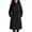 Black, variant on Women's Long Quilted Coat, Stand Collar Snap‑Button Front Jacket with Self‑Tie Waist Belt, Long Sleeve Insulated Outerwear with Side Pockets for Fall Winter Office Casual Daily Wear Gray S