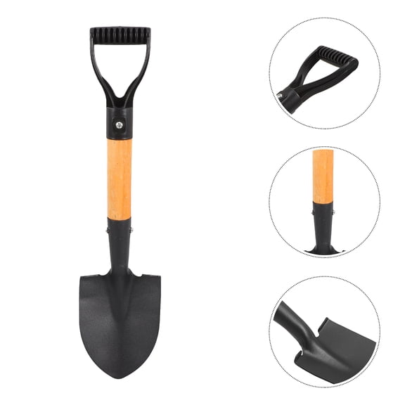 DRAFIDEEP 1Pcs Black Steel Trowel for Weeding and Transplanting with Long Handle Handheld Lawn Scraper