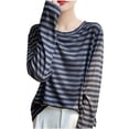 thumbnail image 5 of Zorckvet Shirts for Women Tunic Blouses Striped Casual Pullover Womens Tops Long Sleeve, 5 of 6