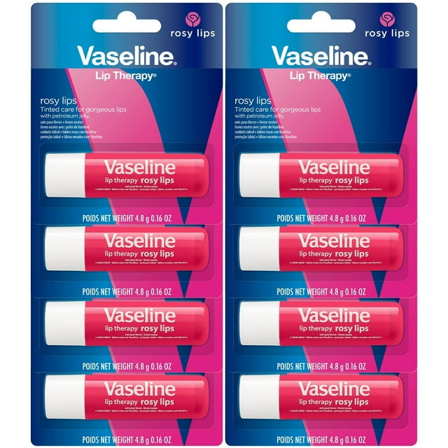 Bálsamo labial Vaseline Lip Therapy Rosy Lips, paquete de 8 unidades, 4 ml